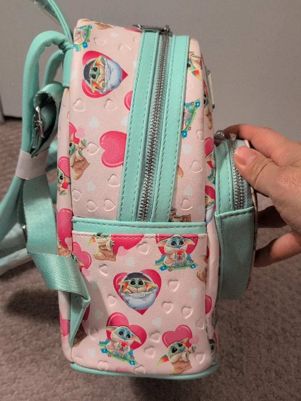 Loungefly Star Wars Grogu Heart Mini Backpack